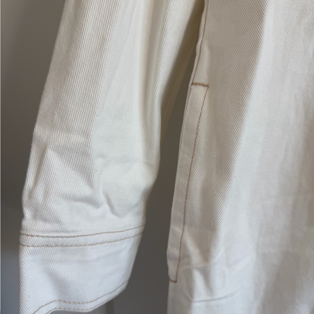 Frye Cream Button-Front Denim Jacket Dress - Picture 5 of 7